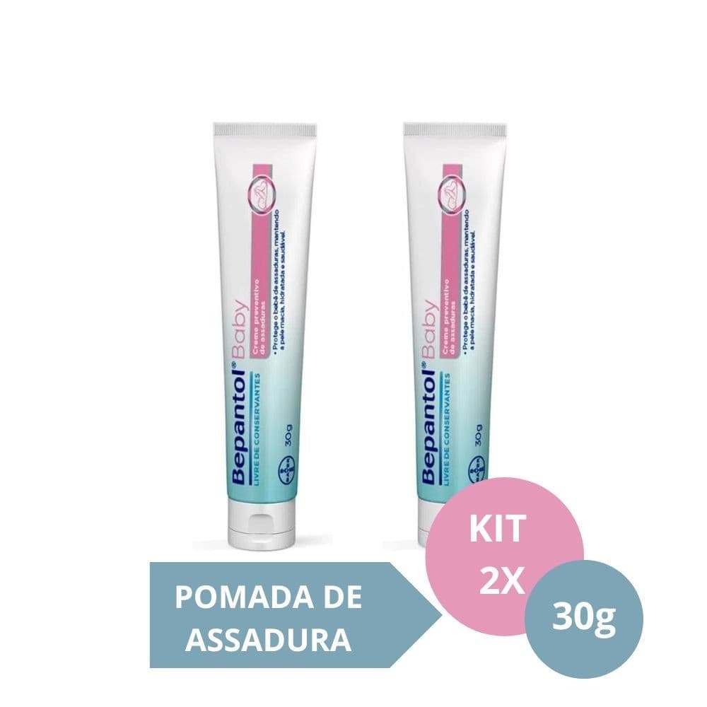 Kit com 2 Cremes Pomada de Assadura 30gr Cada - Bepantol