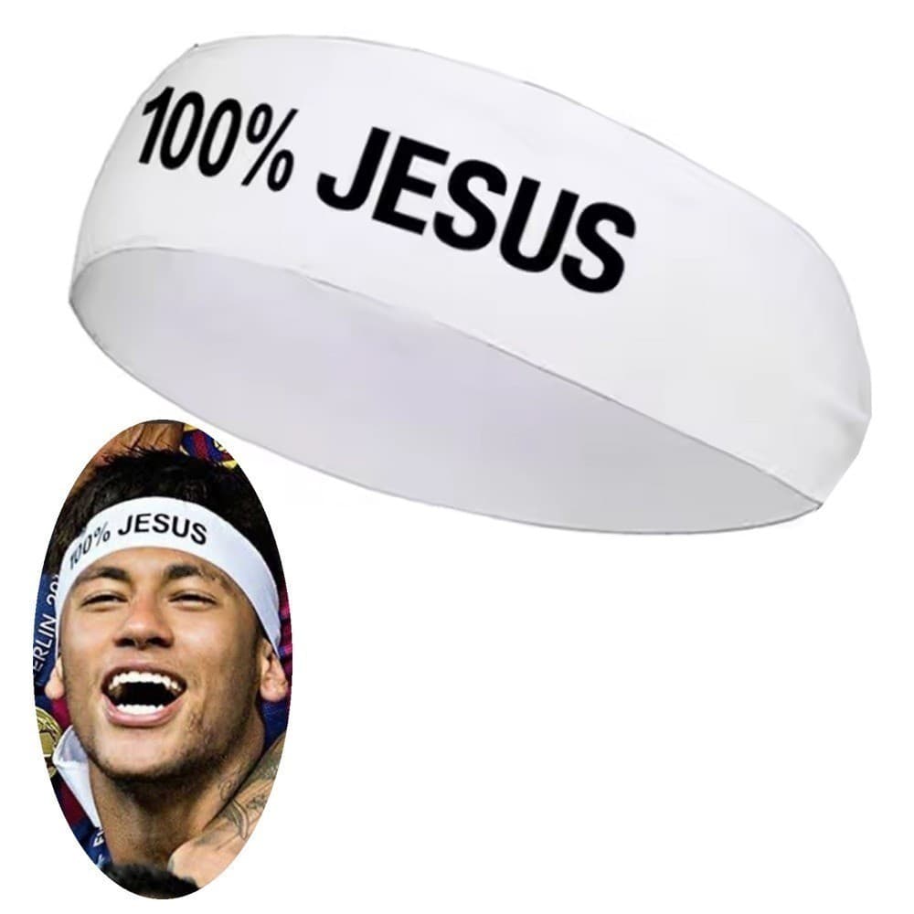 Ess - FAIXA DE CABELO 100% JESUS ESTILO NEYMAR CAMISA 10 DO SANTOS / MENINO NEY E BANDANA COR BRANCA Infantil .