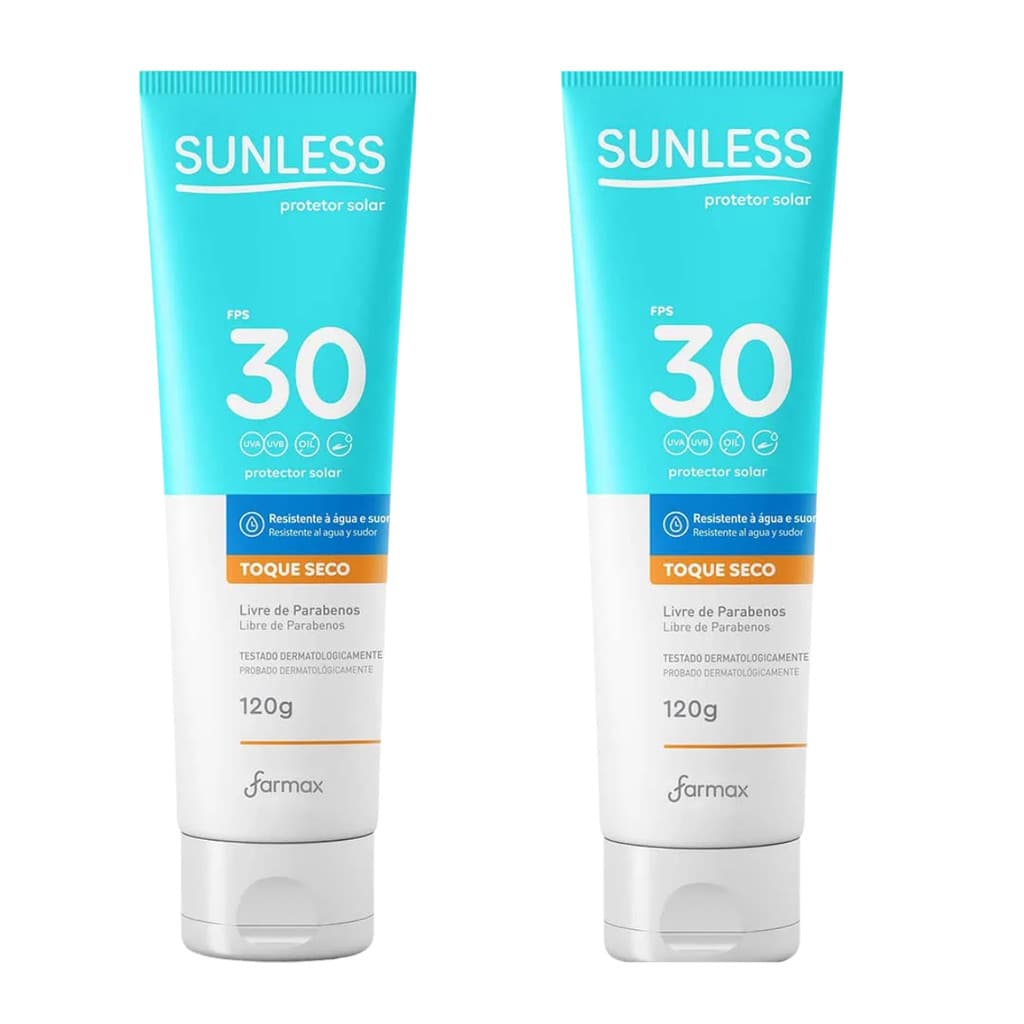 Kit c/2 Protetor Solar Sunless Toque Seco Fps30 120g