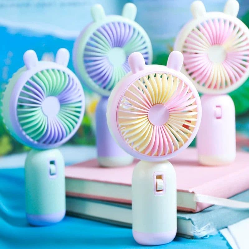 Mini Ventilador Portátil de Mão e Mesa USB Recarregável
