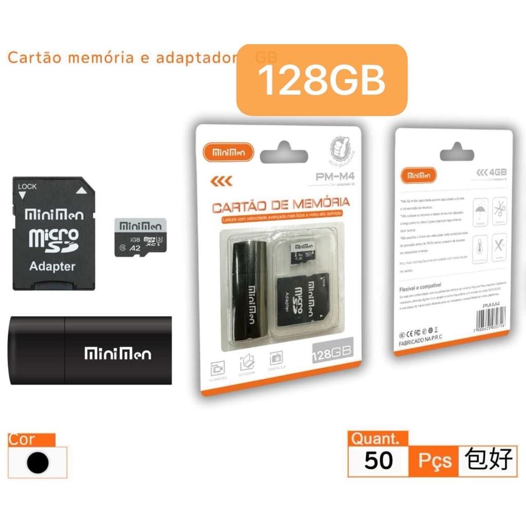 Kit Leitor USB e Cartão de Memória Micro SD 4GB 8GB 16GB 32GB 128GB Multilaser ogerta e qualidade