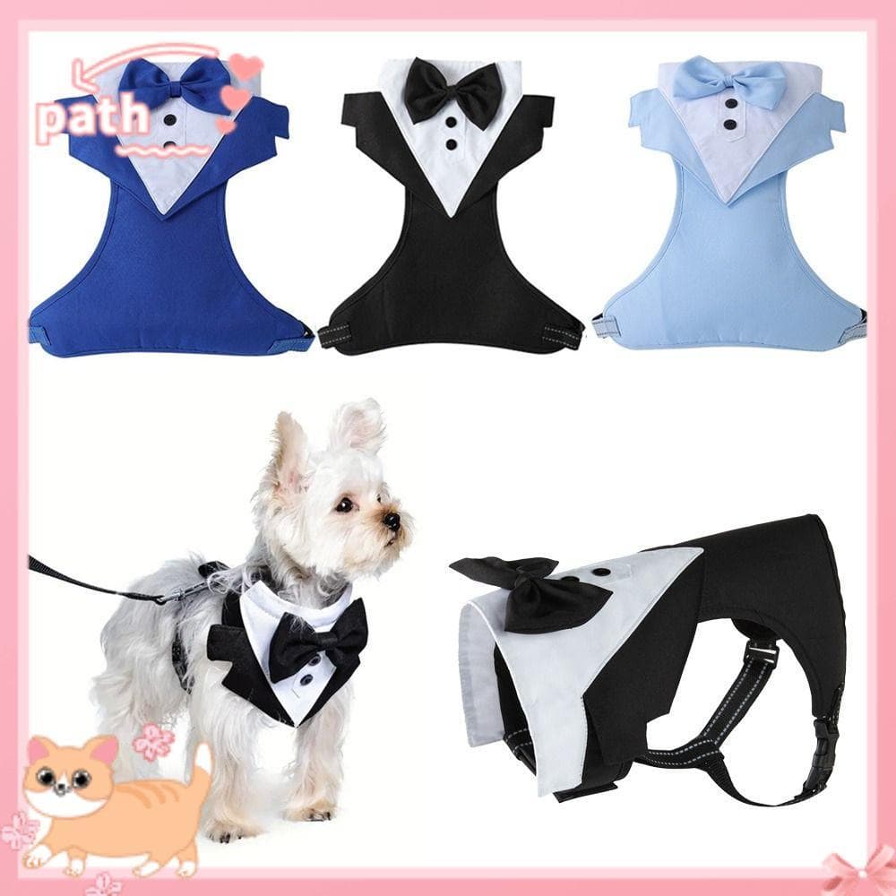 Terno De Camisa Para Cachorro PATH , Com Gravata Borboleta Respirável Kit De Smoking , Traje De Noivado Animais De Estim