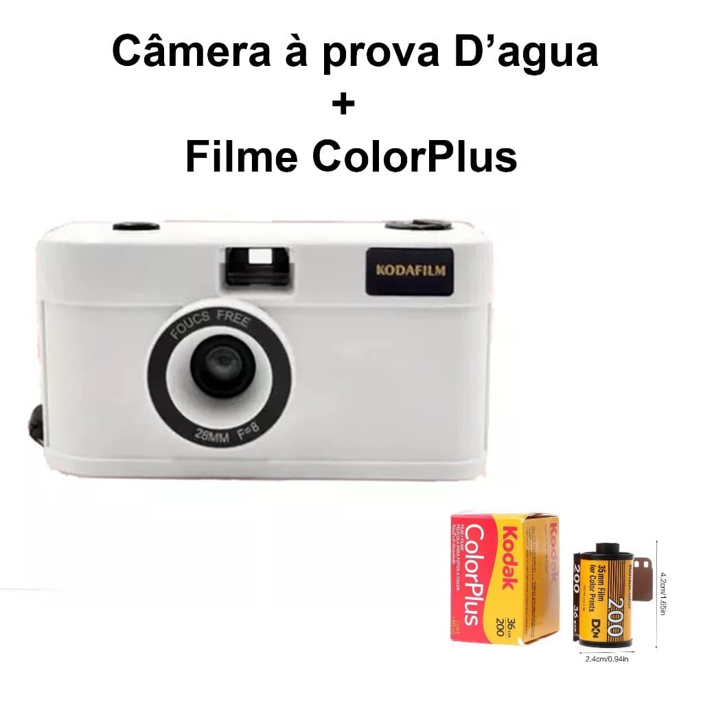 Câmera Analógica À Prova D'água 35mm + Filme ColorPlus 36 Poses