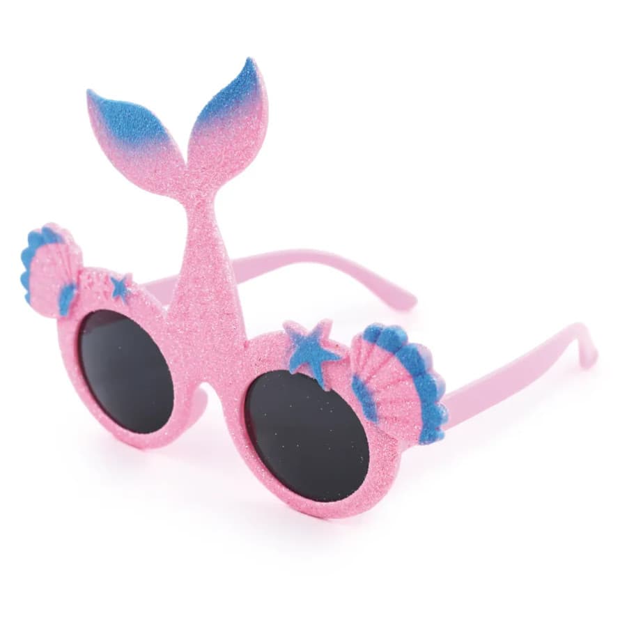 Óculos Sereia Rosa Infantil Glitter Divertido Festa Aniversário Sol Criança Cromus