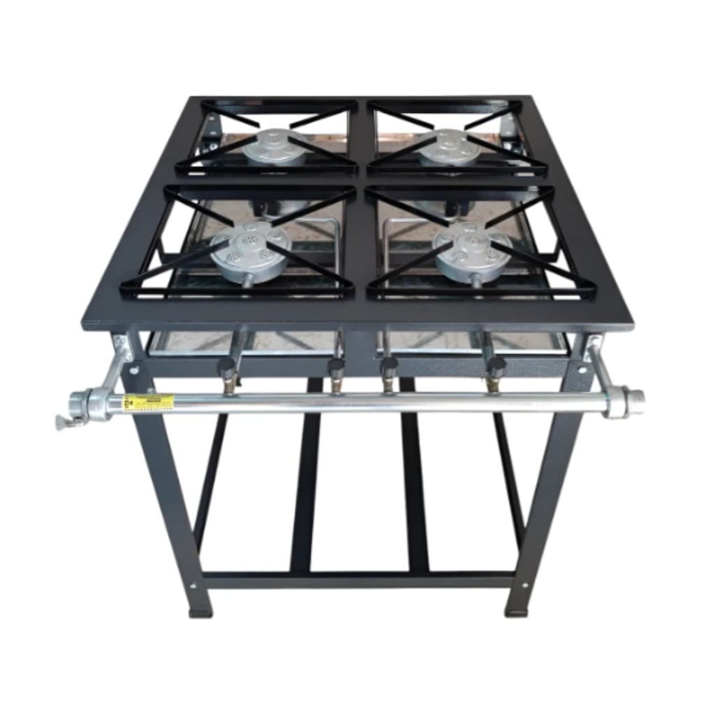 Fogão Alta Pressão Industrial 4 Bocas Caulim Premium + Brinde