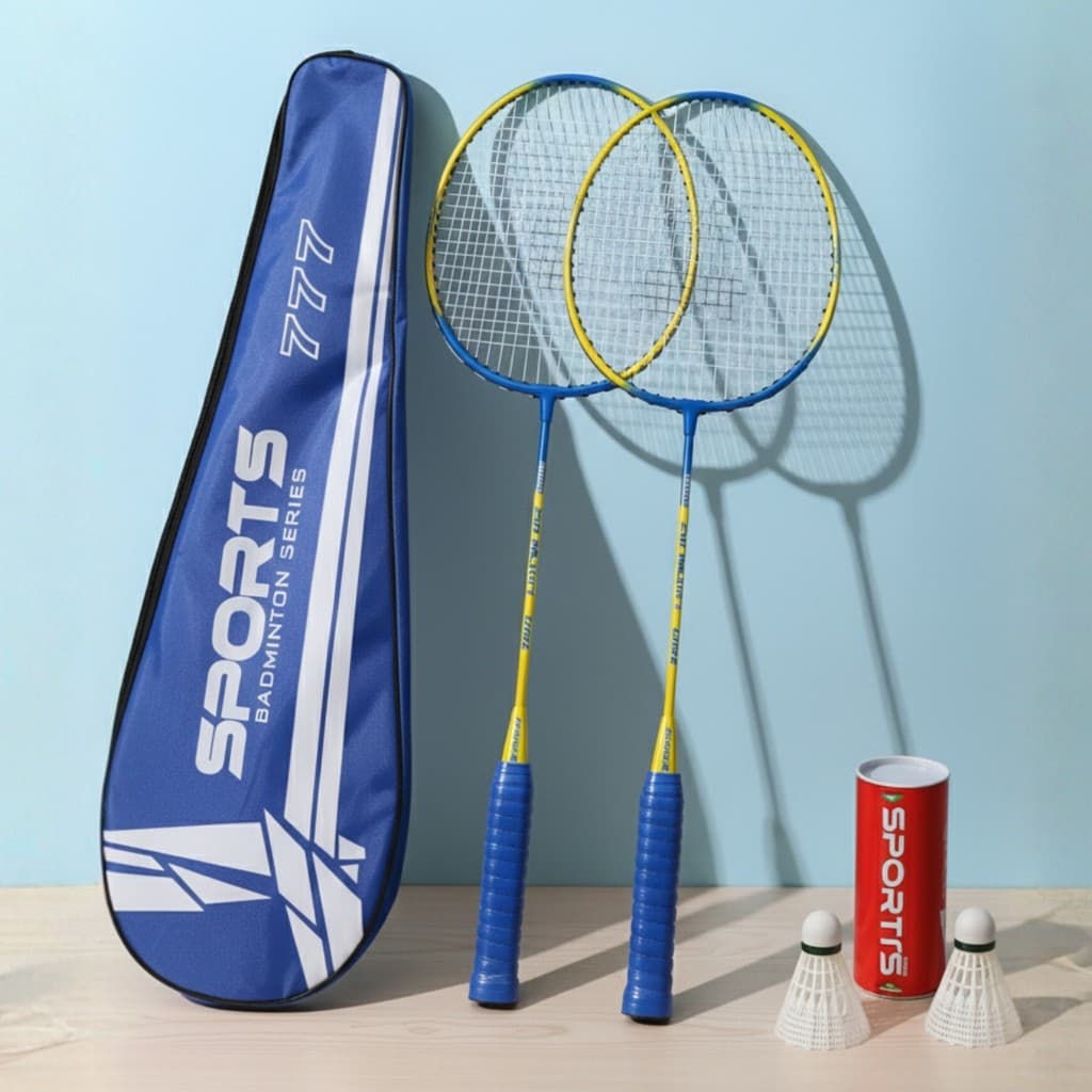 Kit 2 Raquetes Badminton Completo Com 3 Petecas E Bolsa