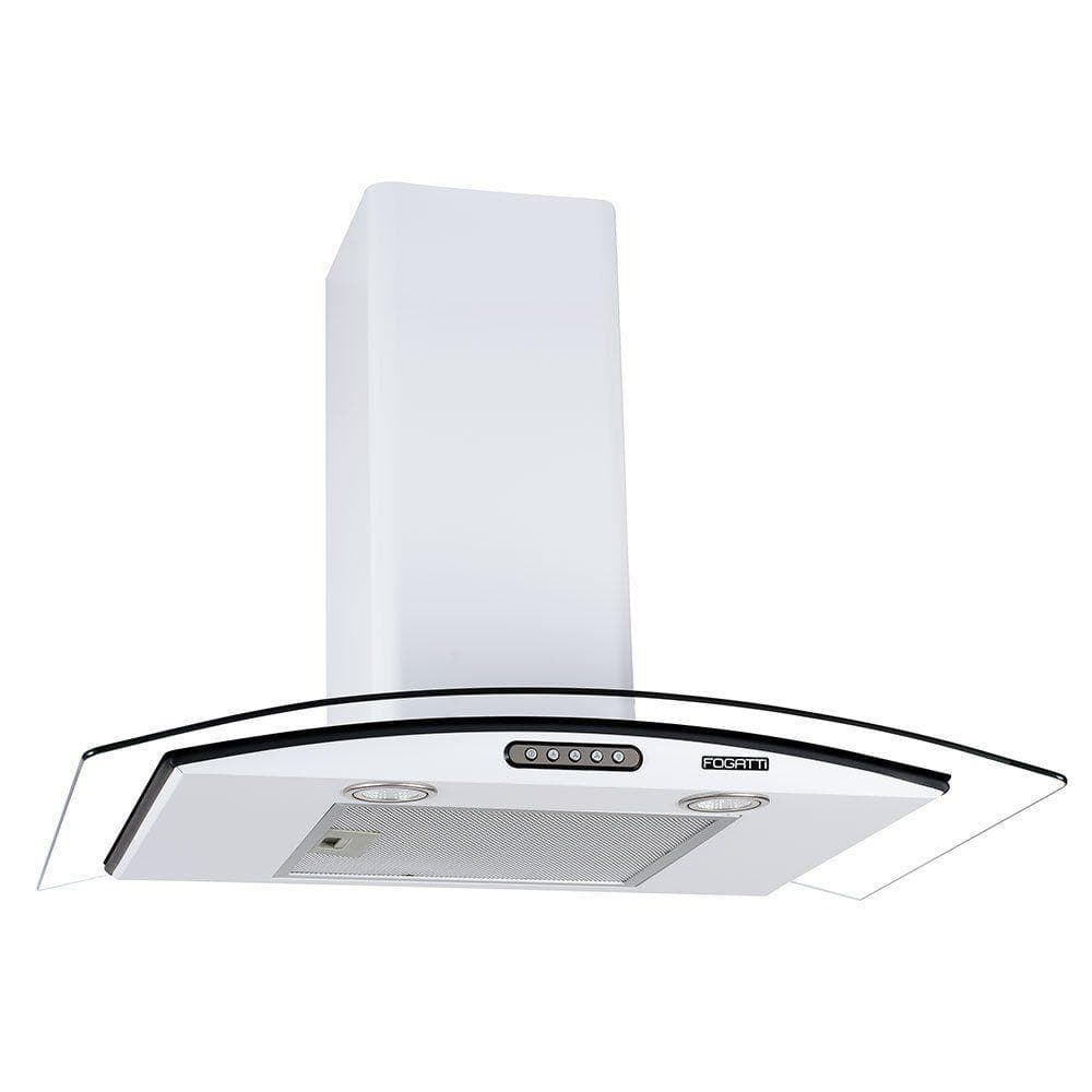 Coifa De Parede 75cm Vidro Curvo Slim Fogatti Branco 220V