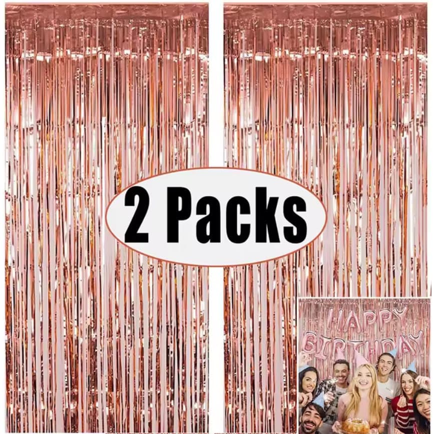 Kit 2 Cortinas Metalizadas 1x2m – Brilho Garantido p/ Sua Festa – Diversas Cores