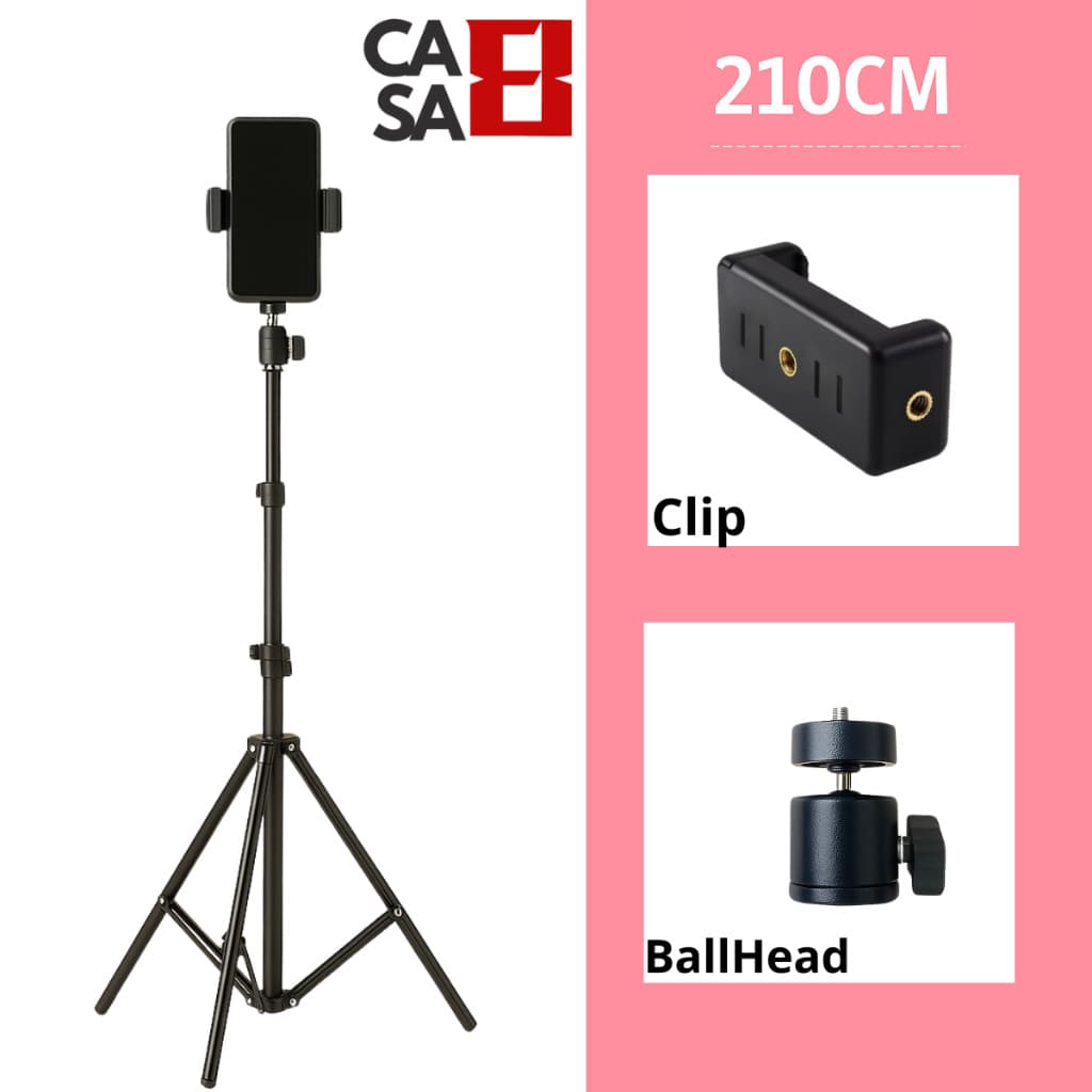 Tripé Celular Universal Profissional Ajustável 2.1m Para Gravação Vídeo Live TikTok YouTube