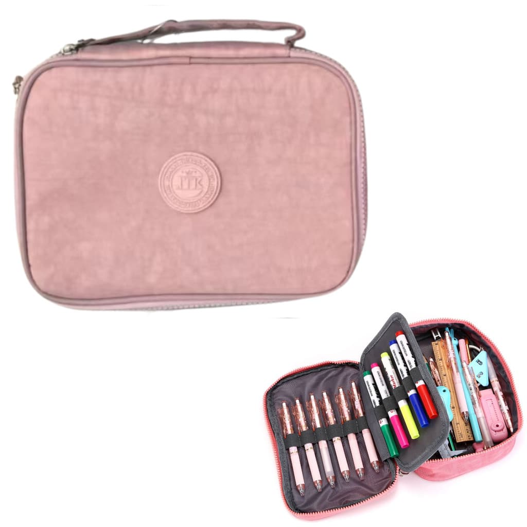 Estojo Escolar Feminino/ Masculino Juvenil Martelasse Estojo Escolar Organizador Grande 2 Compartimentos YB-904 bosco