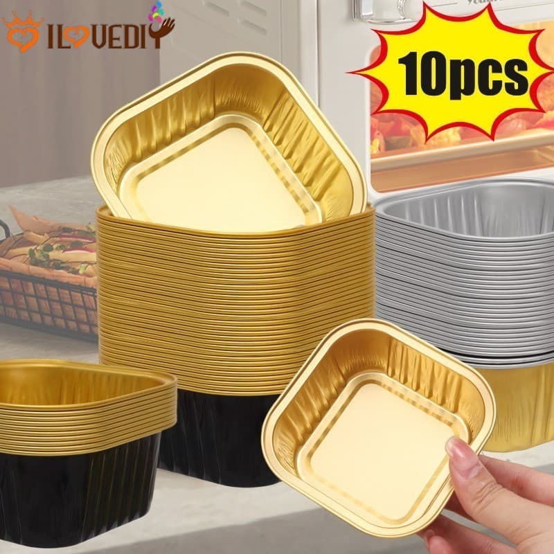 Caixa De Lata Para Forno Reutilizável-Ferramentas Churrasco-Quadrada Assar Folha De Alumínio De Qualidade Alimentar-Reci