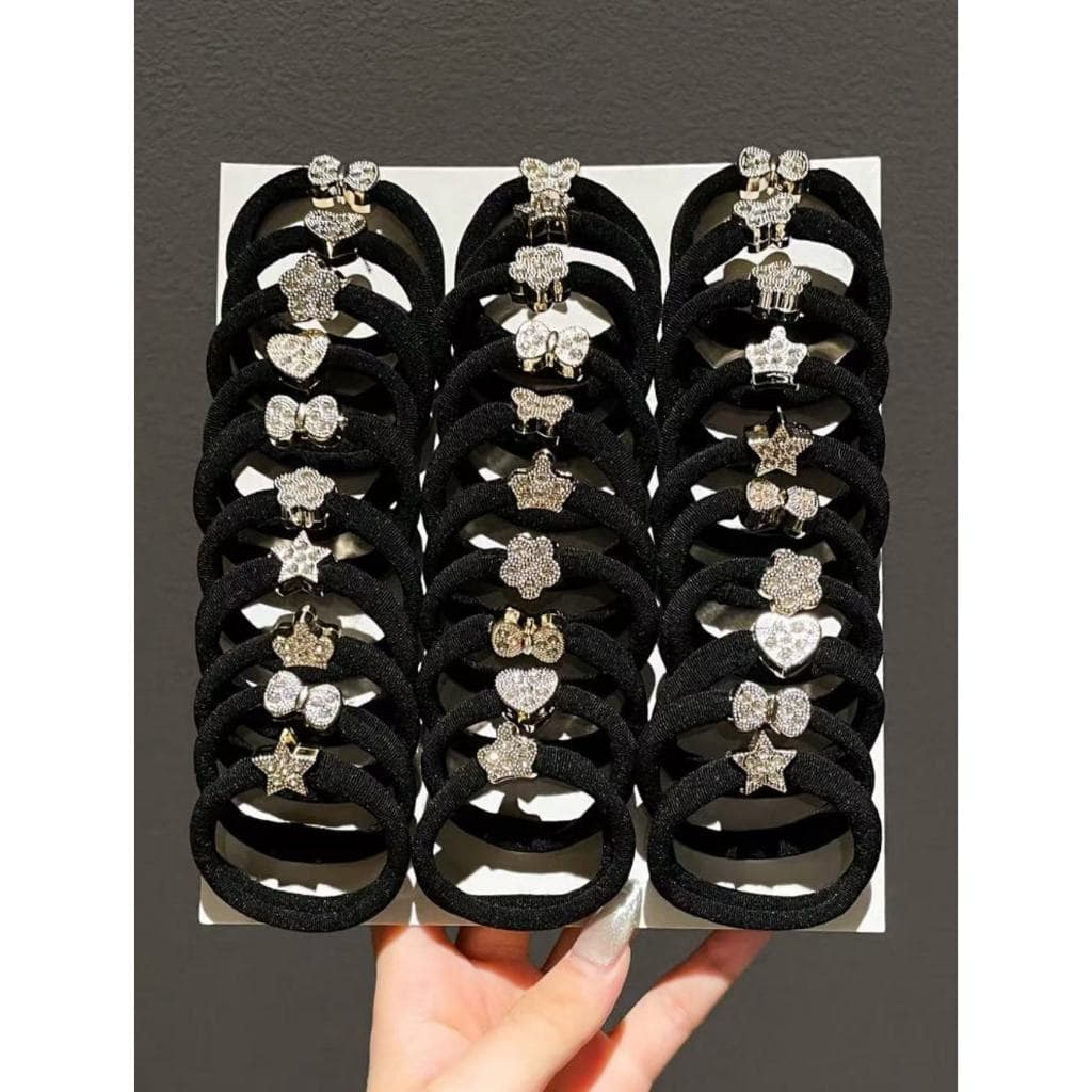 KiT 48 elástico xuxinha de cabelo chuchinha rabico  de cabelo buchinha de cabelo com pingente