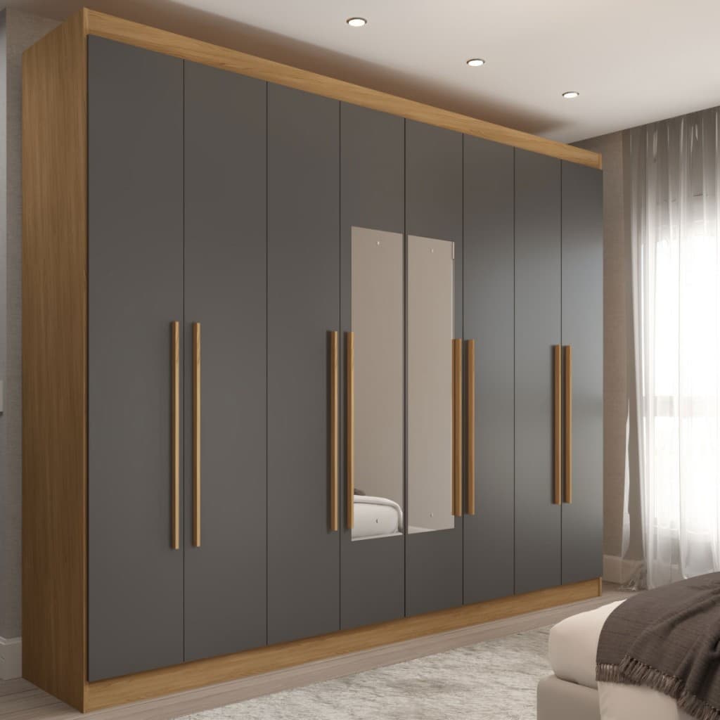 Guarda-Roupa Ele e Ela 8 Portas 4 Gavetas com Espelho - Panorama Móveis