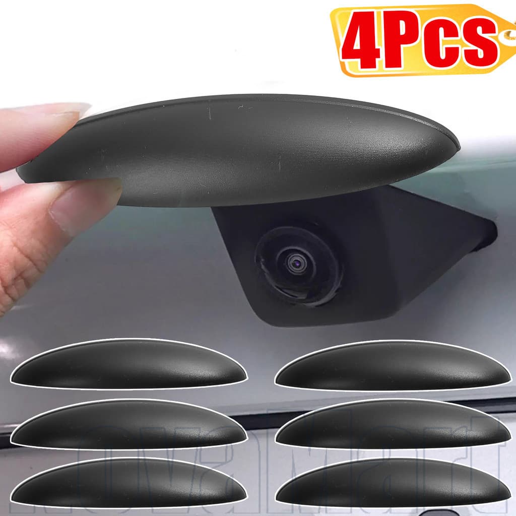 Protetor Adesivo Universal Para Câmera De Porta-Malas De Carro , Capa De Chuva De Silicone À Prova D'água De 1/2/4 Unida