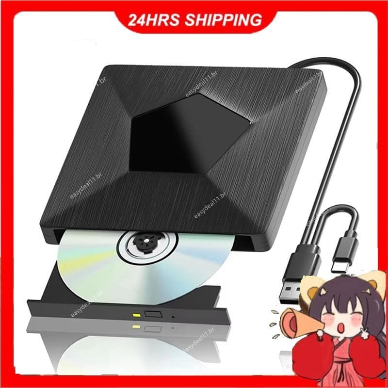 Gravador De Unidade Bluray Externo 3D Portátil Óptica Externa BD/CD/DVD Drive Player Para PC Laptop