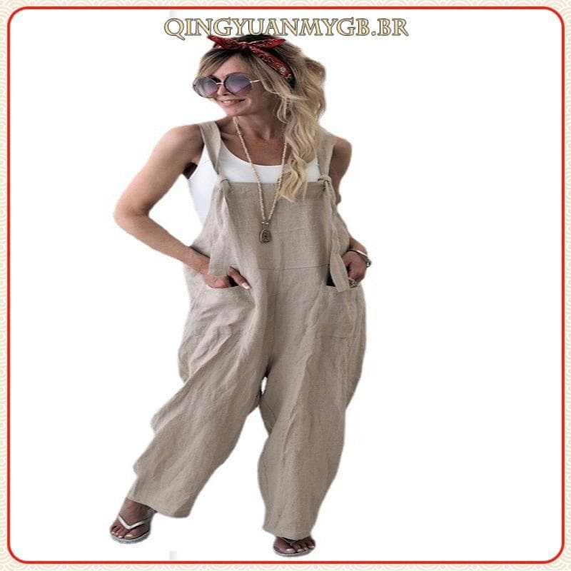 Macacão Solto Para Grávidas Cor Única