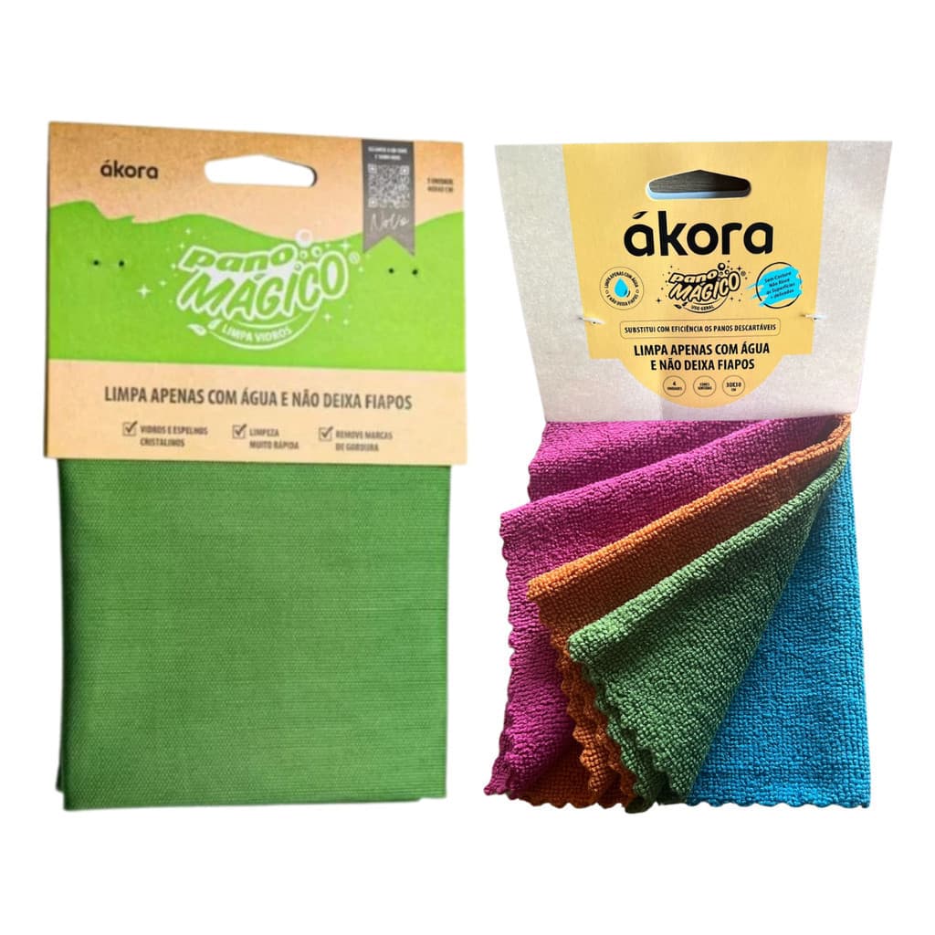 Kit 5, Limpa Vidro Pano Mágico E Pano Ákora Uso Geral ENVIO RÁPIDO