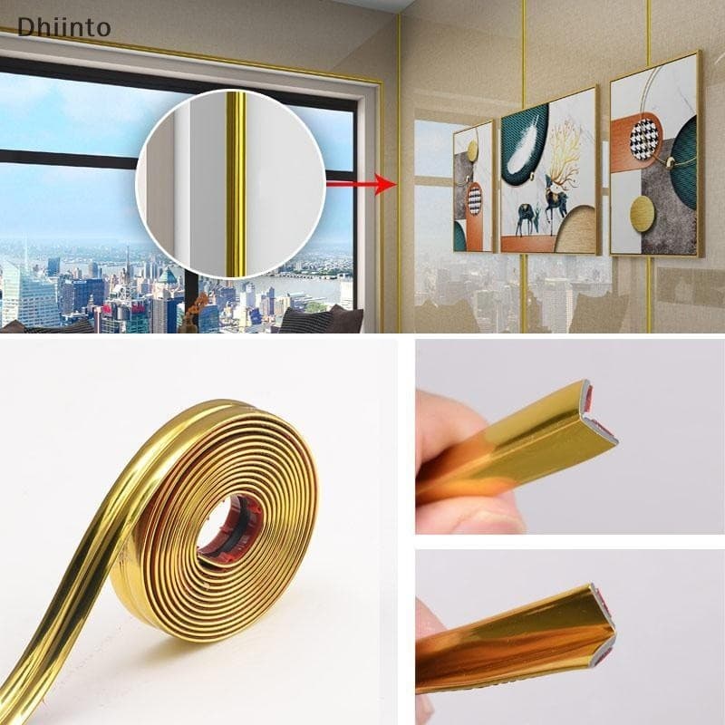 [Dhiint] 5M PVC Self-Adhesive Wall Strip Protective Trim Corner Edge Guard Rod Window Table Countertop Molding