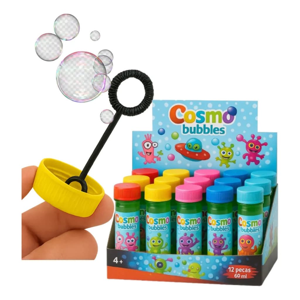 🫧 Kit 12 Bolhas de Sabão 50ml – Lembrancinha Infantil e Diversão Garantida! 🎉