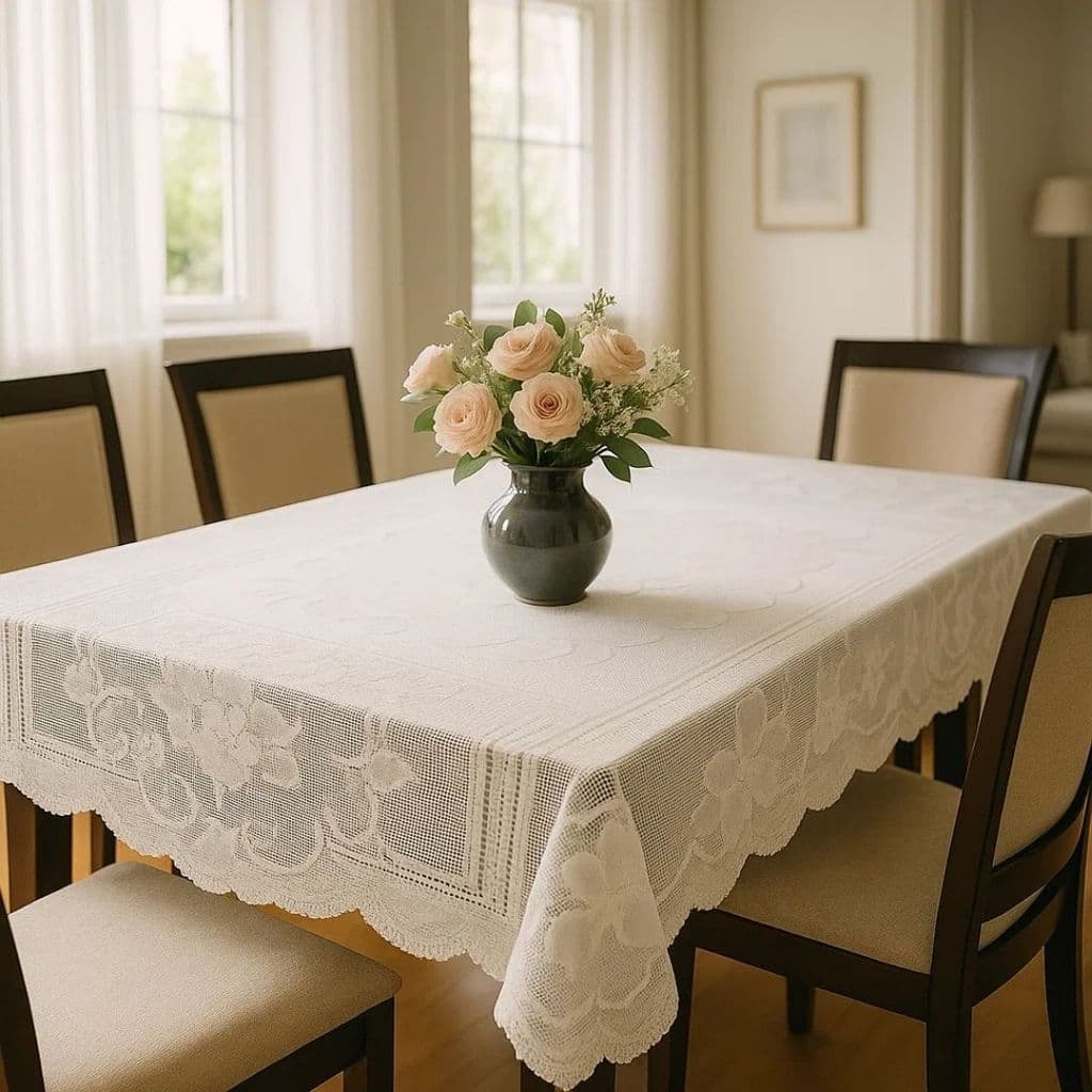 Kit Toalha De Mesa De Renda 1.50x1.50 Sofisticado Moderna Varias Cores Artesanal