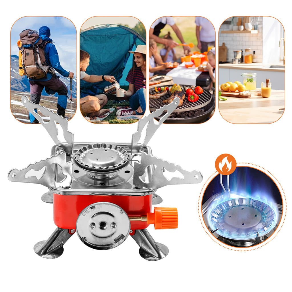 Fogareiro Portátil Fogão á Gás Ingnição Automática Camping Viagem Dobrável