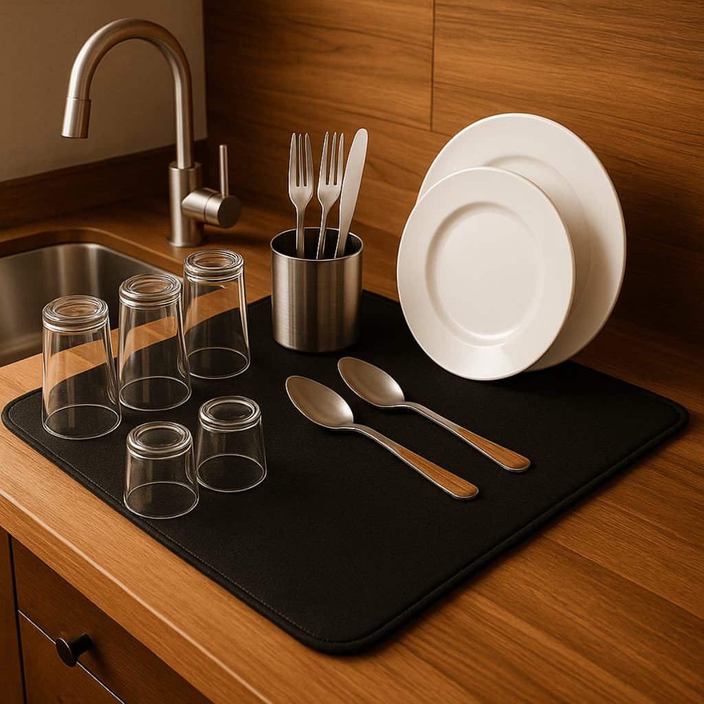 Tapete Escorredor de Louça Absorvente e Antiderrapante para Cozinha 70x35cm