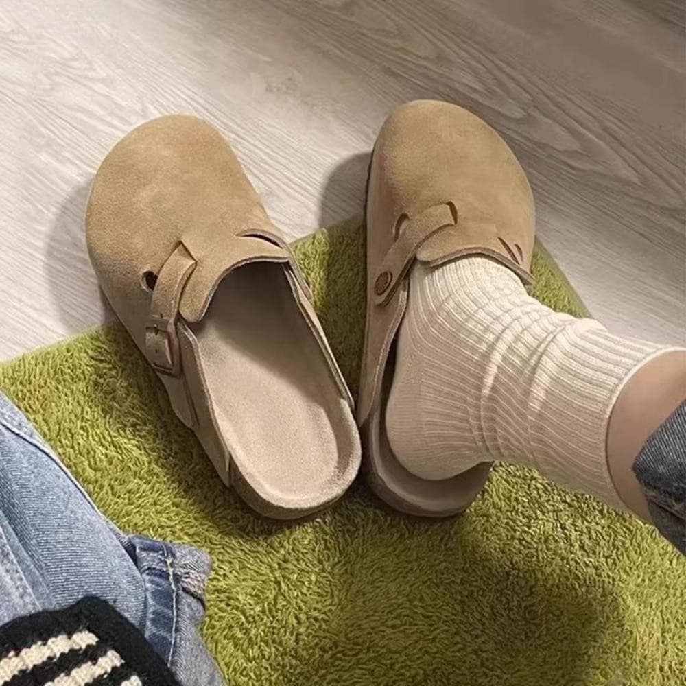 Sapatos Femininos , Chinelos De Cor Sólida Da Moda Retrô , Tipo Estilingue Fechados