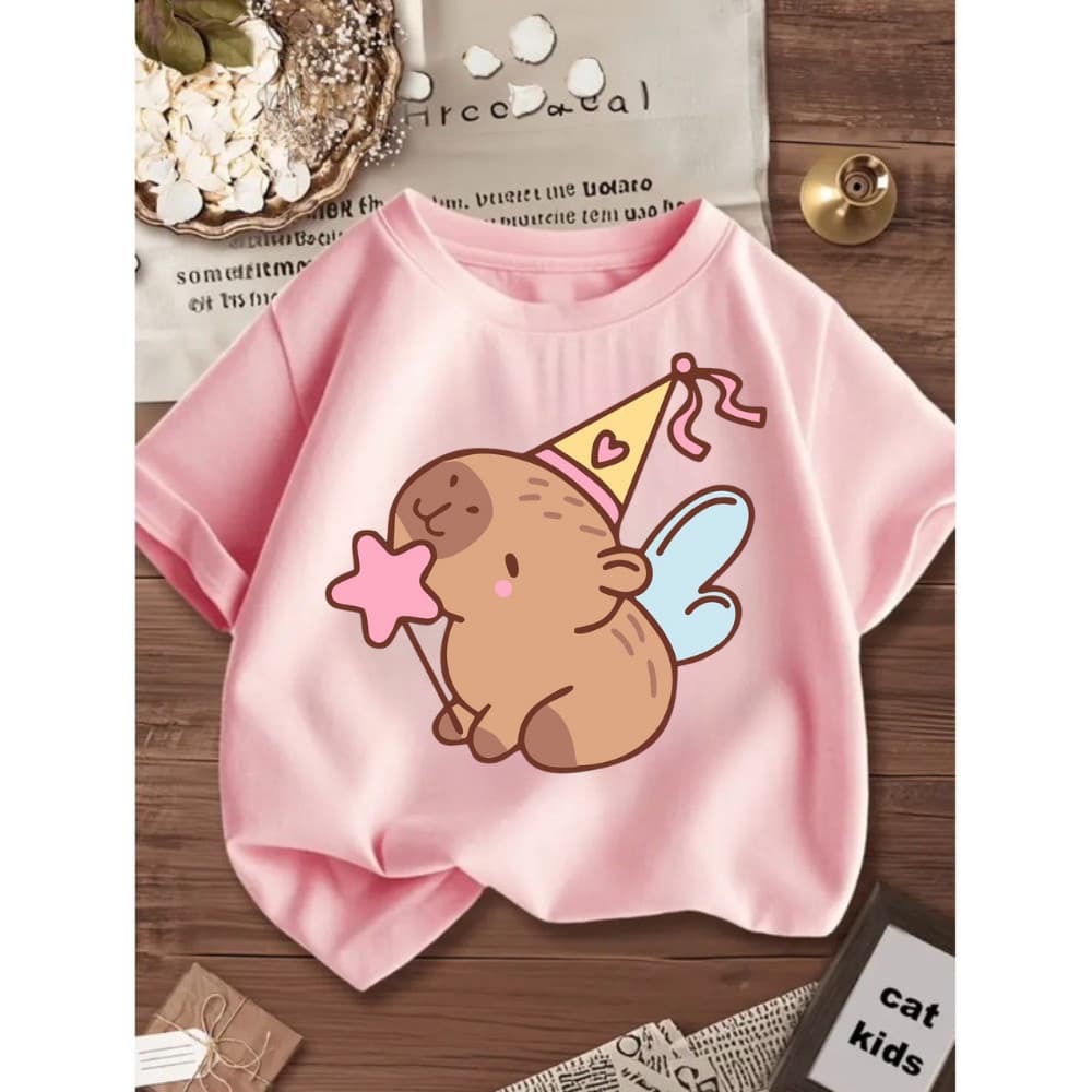 Blusa Blusinha Camiseta Infantil Juvenil Menina Moça 100% Algodão Capivara Fada