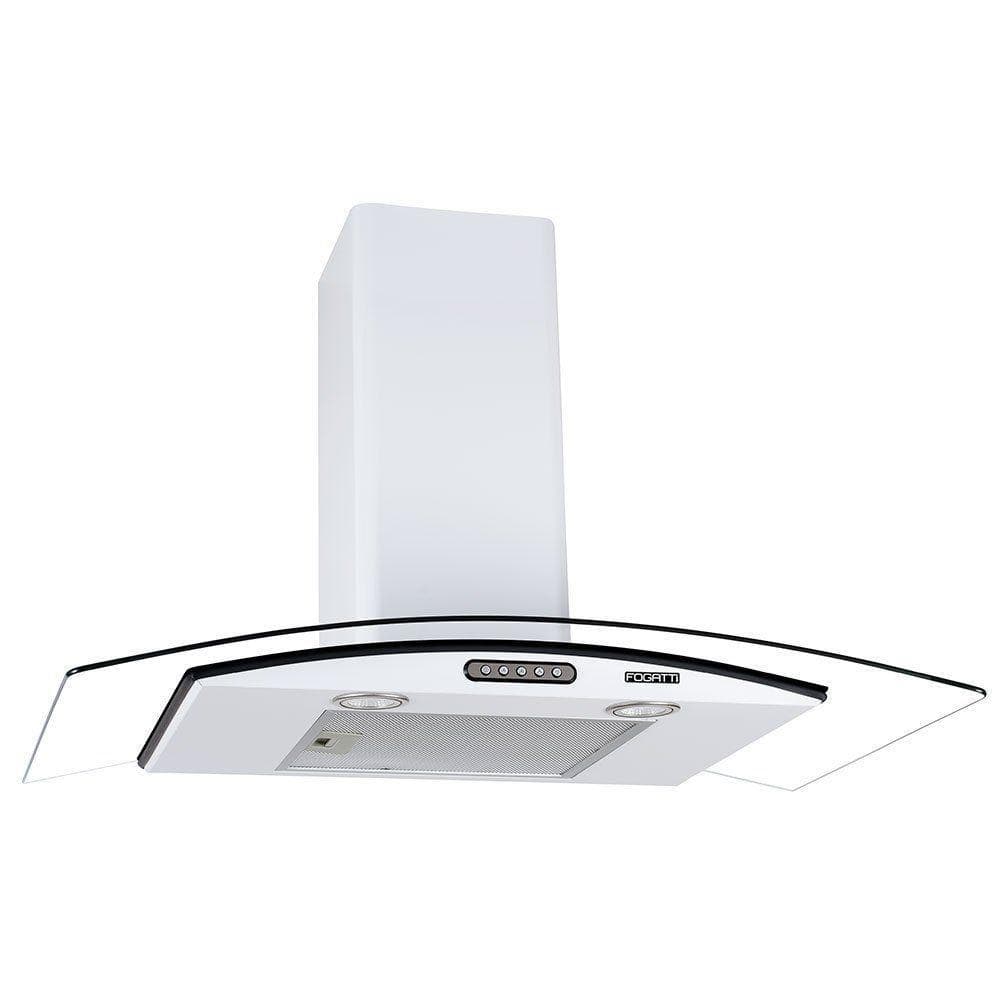 Coifa De Parede 90cm Vidro Curvo Slim Fogatti Branco 110V