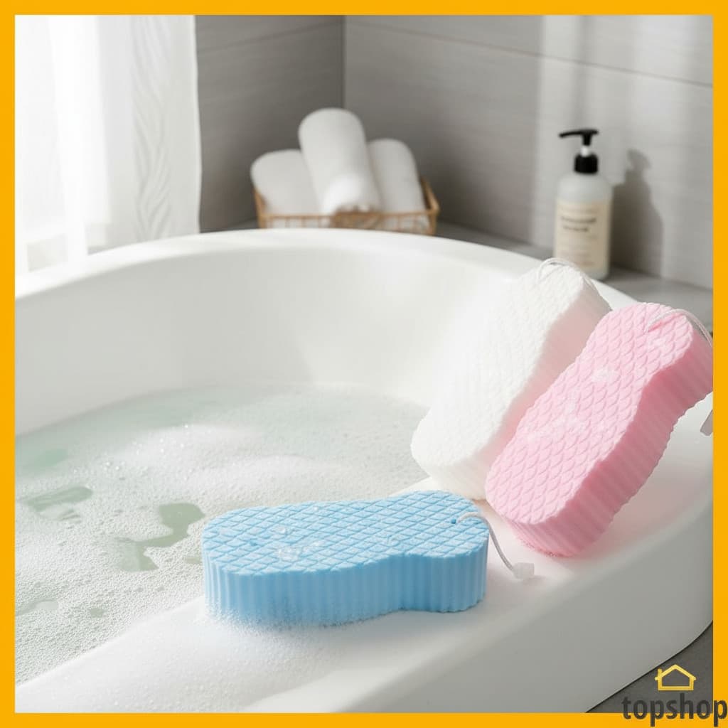 Esfoliante de Banho com Esponja Macia Remove Células Mortas da Pele Tanto para Bebês Quanto para Adultos