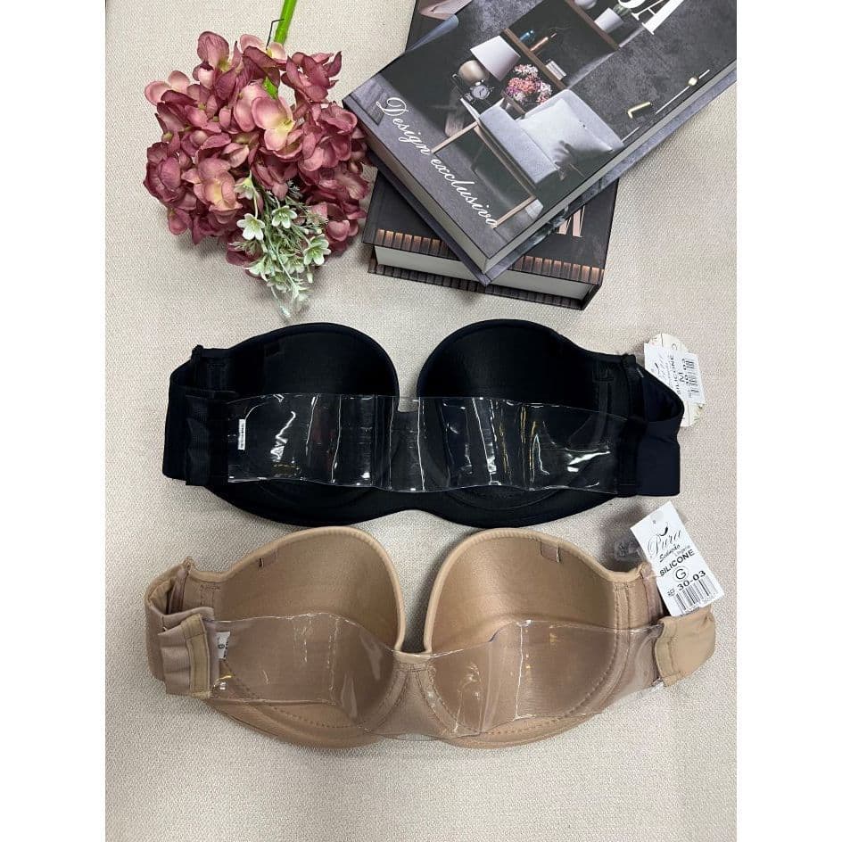 Sutiã Tomara Que Caia Alça De Silicone Não  Marca 3 Fechos  Todo Microfibra Com Bojo