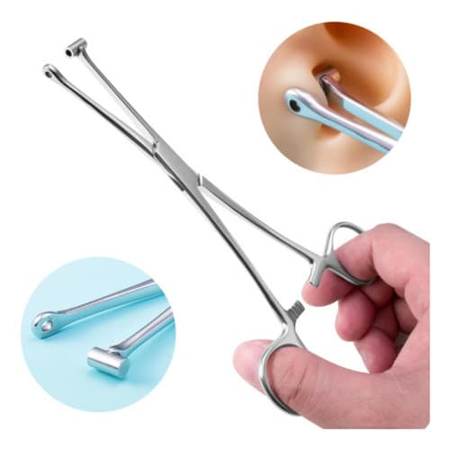 Pinça Cirúrgica Body Piercing Tragus tambor 15cm aço cirúrgico