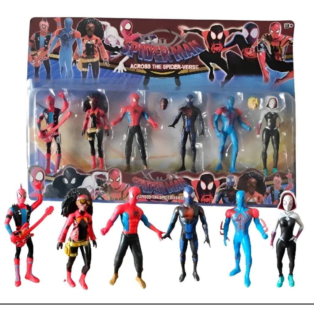 Kit 6 Bonecos Homem Aranha Multiverso Spidey Amazing Friends