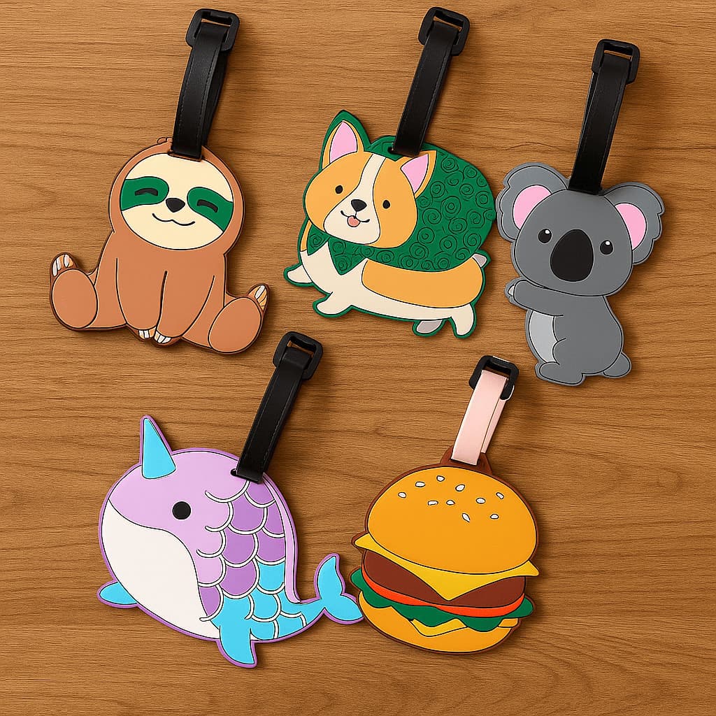 Tag de Mala Identificador de Bagagem Etiqueta Viagem Mochila Silicone Acessório Transporte