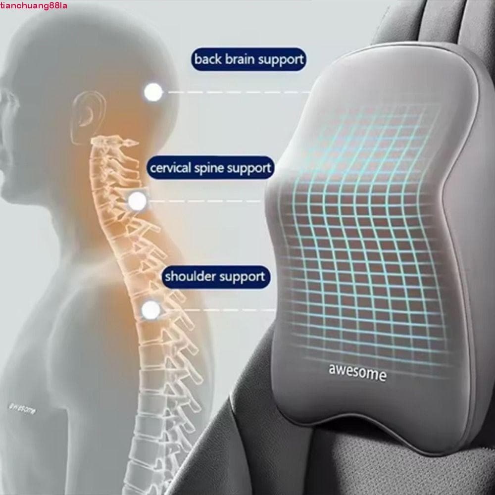 Almofada De Pescoço De Carro TIANCHUANG , Encosto De Cabeça Respirável Ergonômico Ajustável , Algodão Com Memória