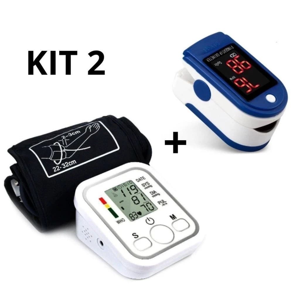 KIT Medidor de Pressão + Medidor de Pulso Oximetro