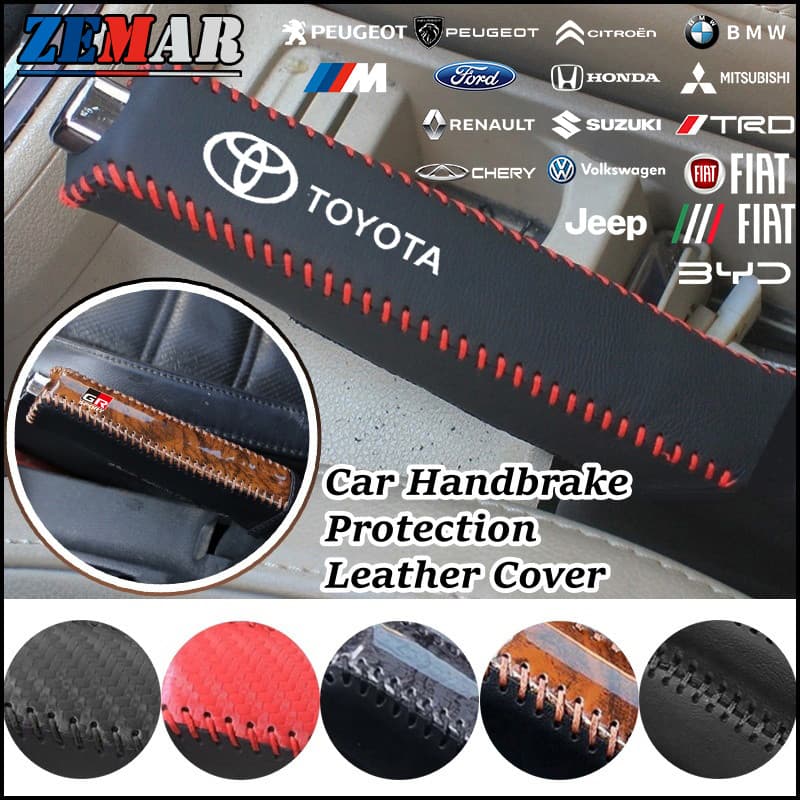 【ZEMAR】Capa Protetora Universal Para Freio De Mão De Carro , De Couro , Decoração , Acessórios Interiores