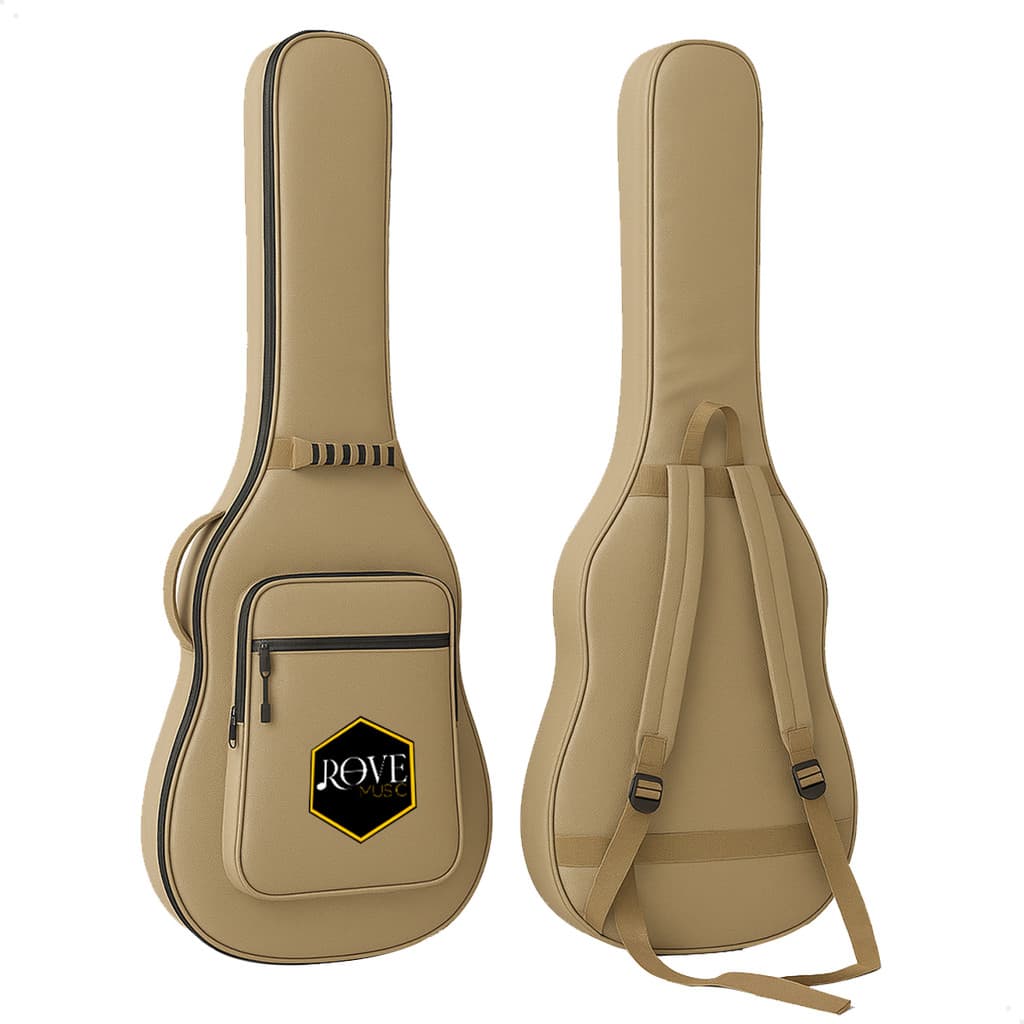 Capa Bag Violao Folk Mega Luxo Bege Acolchoada Reforçada Top - Bege