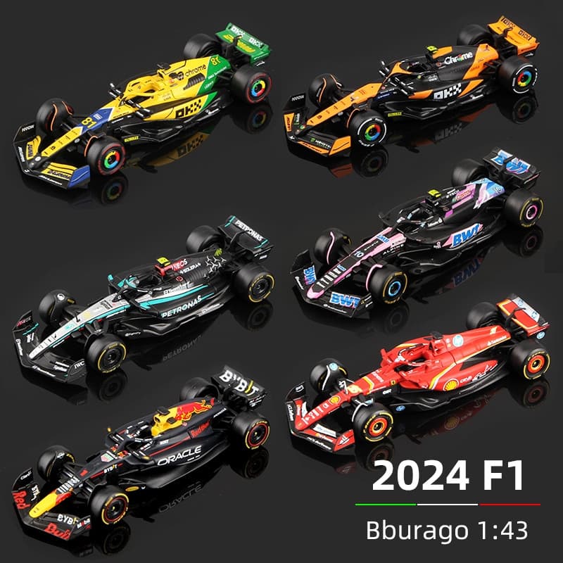 Bburago 1 : 43 2024 F1 Modelo Liga Em Miniatura Diecast Fórmula Carro De Corrida Brinquedo McLaren MCL38 Mercedes W15 Fe