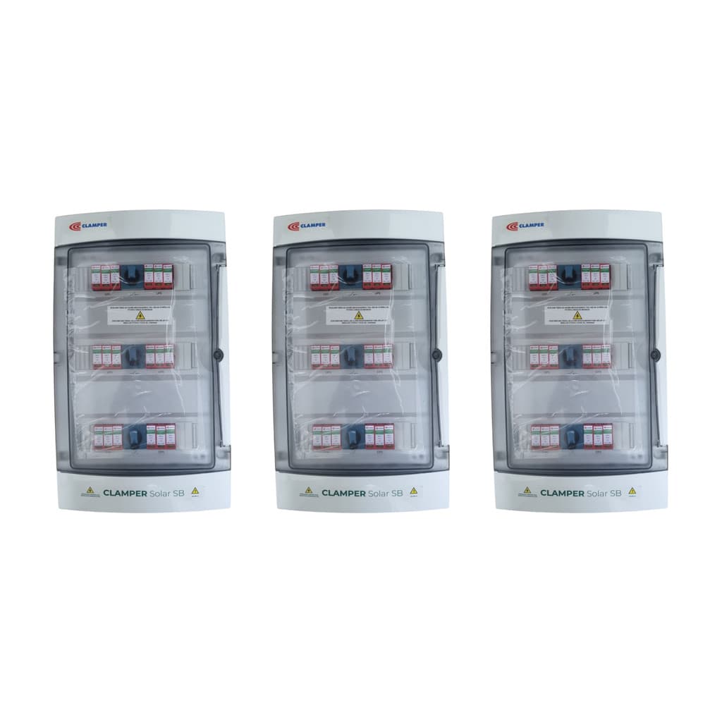 Kit com 3 String Box 1000V 32A 6E/6S 3 Chaves P42 Clamper