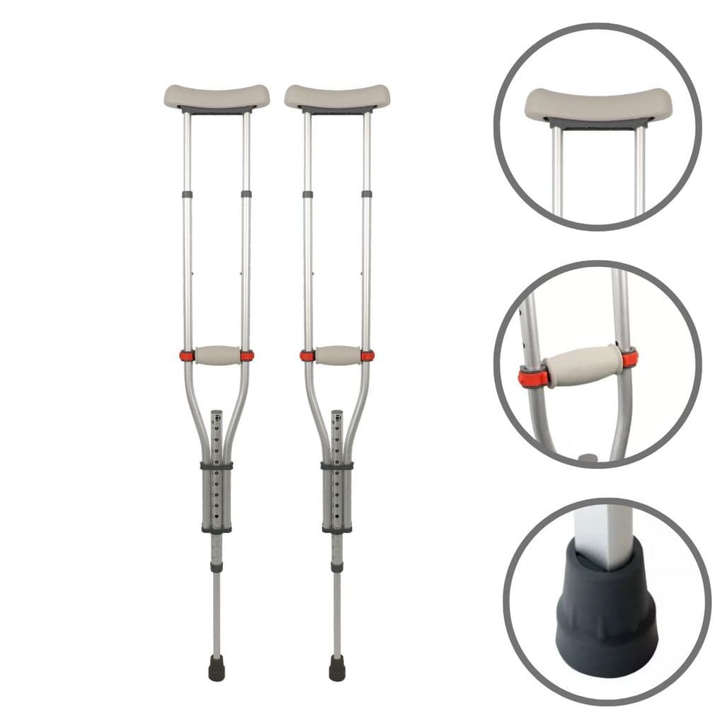 Par Muleta Universal Axilar C Ajuste Alumínio 130kg Hidrolight