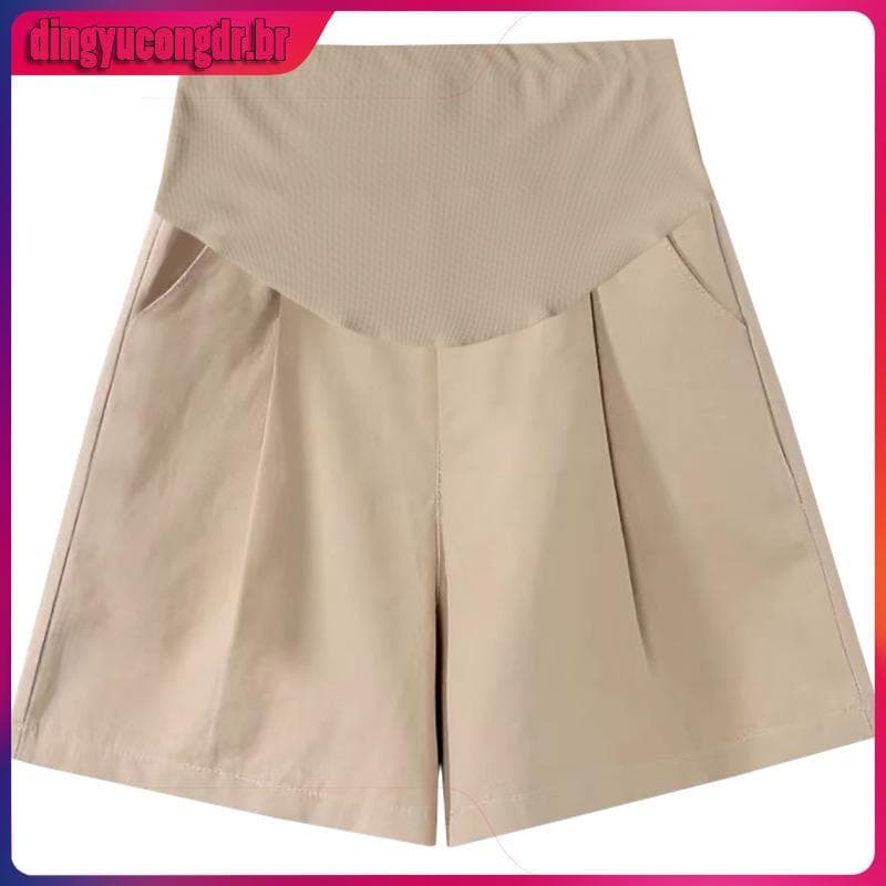 Shorts De Maternidade Verão Solto Casual Cintura Alta Para Mulheres Grávidas