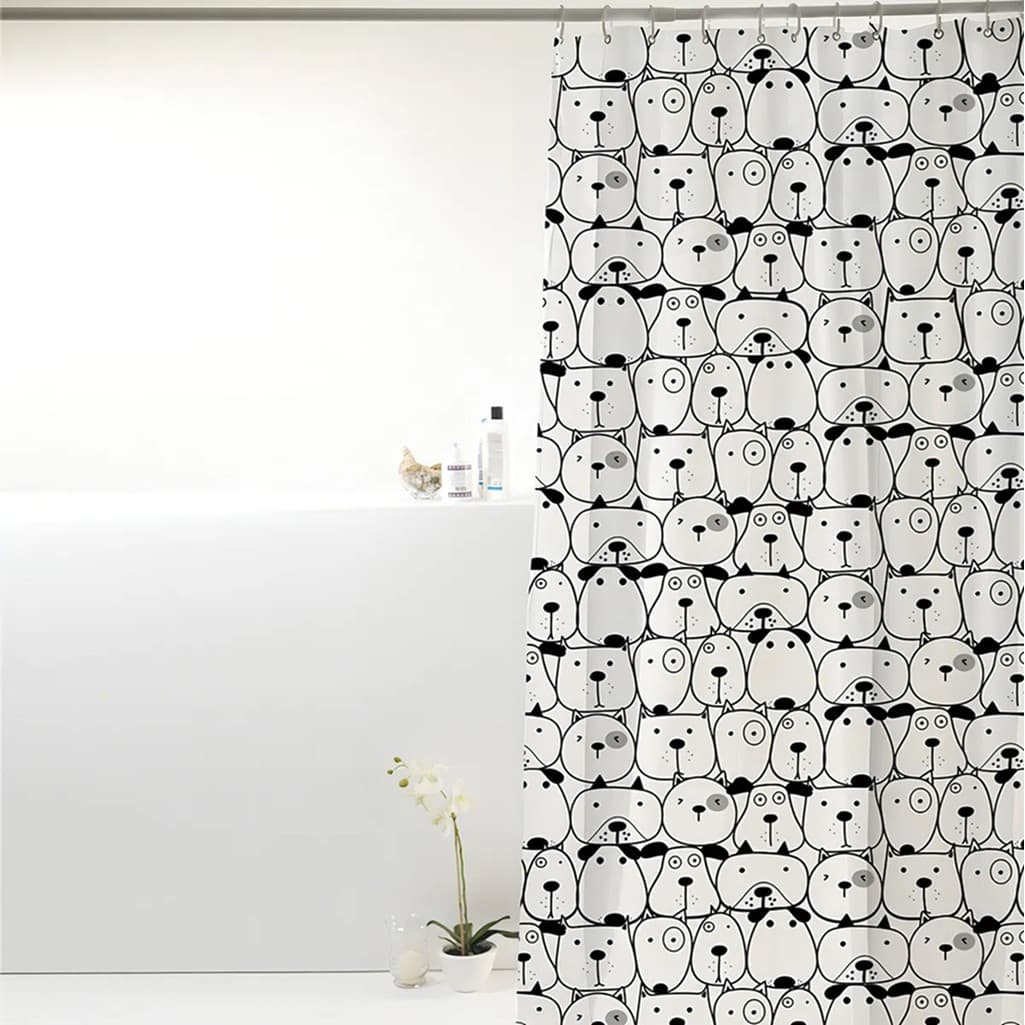 Cortina Box Banheiro Pvc Impermeável Cachorro 198x180cm Uzoo