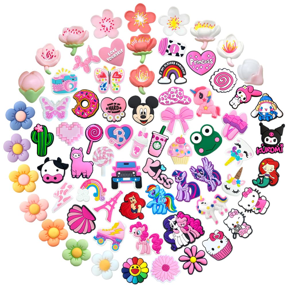 MEIDJ Shoe Charms 75 Cartoon Padrão Decorações Acessórios De PVC Com Botão