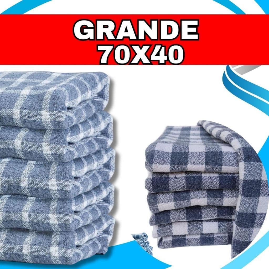 kit Pano De Chão grande Xadrez Tamanho70x40 saco duplo pano de limpeza  100% algodão atacado