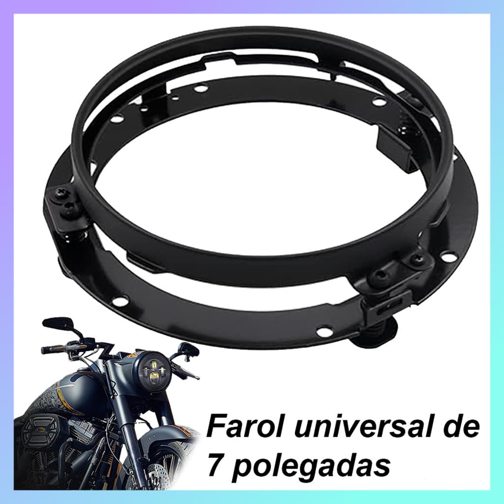 1 peça preto 23cm suporte de farol (diâmetro 21cm, altura 4cm) 23cm modelo de lâmpada Material Universal de aço carbono