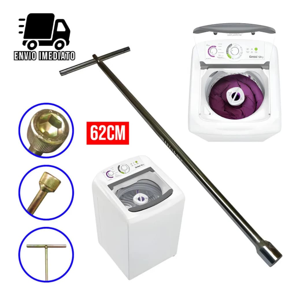 Chave T 10mm 62cm para Maquina de Lavar Agitador Brastemp
