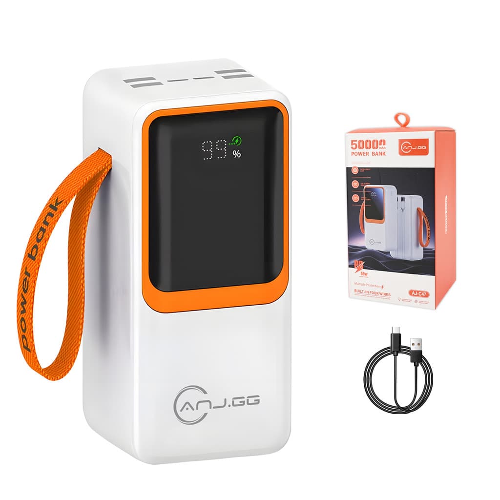 Power Bank 20000/30000/50000mAh Carga Rápida Display Digital 33W~66W USB Type-C