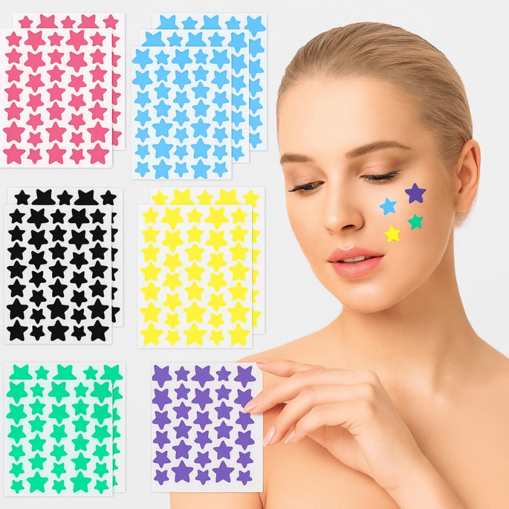 Adesivo estrela para espinha 80/240 colorido transparente hidrocoloide tratamento acne (S026）