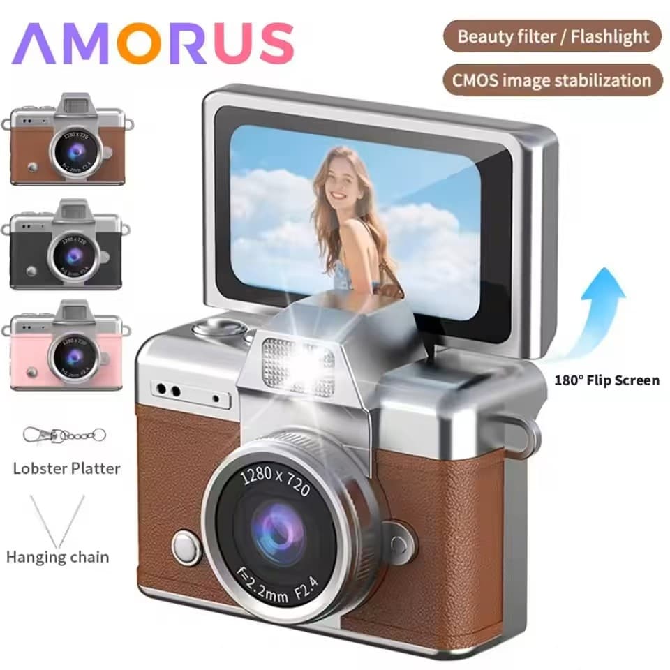 Mini Chaveiro Câmera 1.47 Polegada Tela Flip Digitalhd Bolso Filmadora CCD Para Crianças Adultos Presente Aniversários A